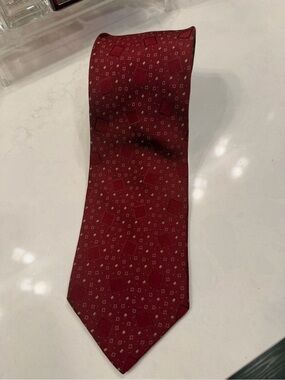Giorgio Armani Burgundy Geometric Silk Tie
